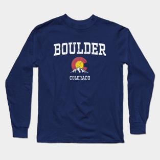 Boulder Colorado CO Vintage Athletic Mountains Long Sleeve T-Shirt